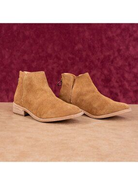 Beek Women Falcon Chestnut Suede Fashion Back Zipper Low Ankle Boots sz 11